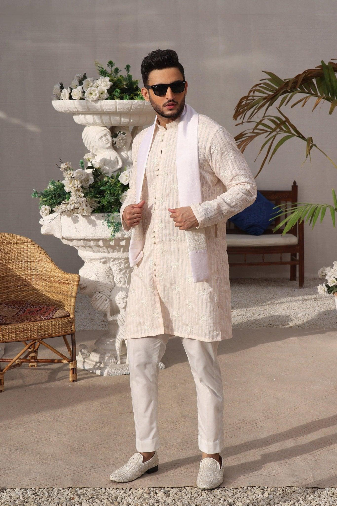 Embroidered Kurta and Pajama - ZB 1031 - Zeshan Bariwala