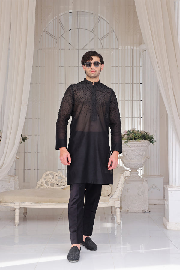 BLACK CRYSTALS KURTA ZB EMK 104