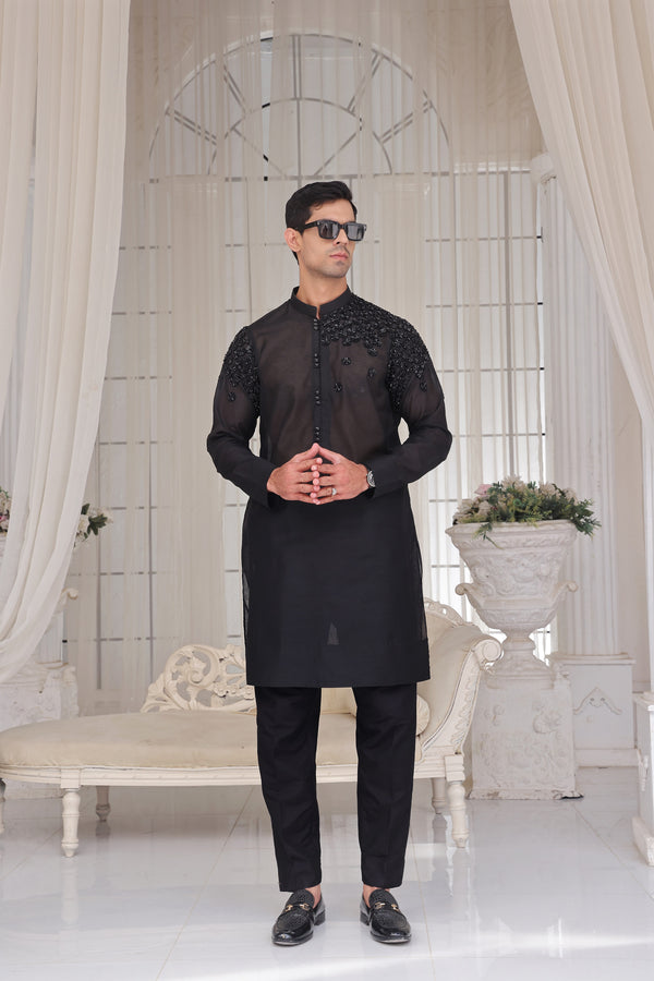 BLACK CRYSTALS KURTA ZB EMK 103