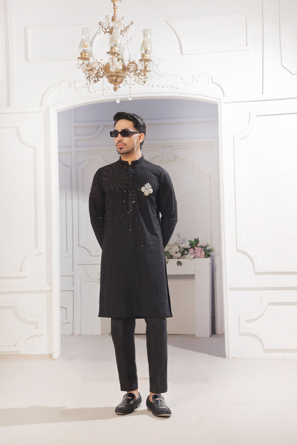COTTON CHIKANKARI KURTA - ZB-EMK-106