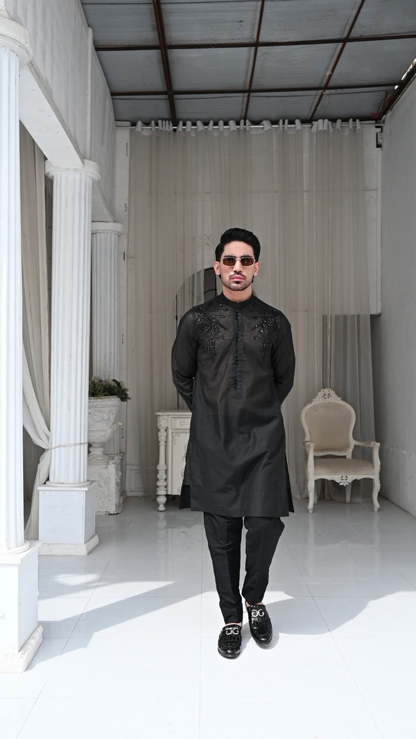 BLACK CRYSTALS KURTA ZB EMK 101