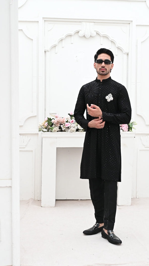 COTTON CHIKANKARI KURTA - ZB-EMK-106